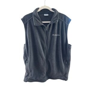 Columbia Mens Mountain Full Zip Fleece Vest Charcoal Gray Large Outdoors
